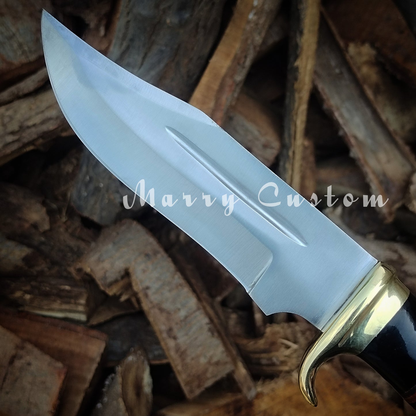 Marry Custom Crocodile Dundee Handmade Bowie Knife High Carbon Steel Bowie Machete Fixed Hunting Knife for Camping Halloween Gift Christmas Birthday Gift MC-54