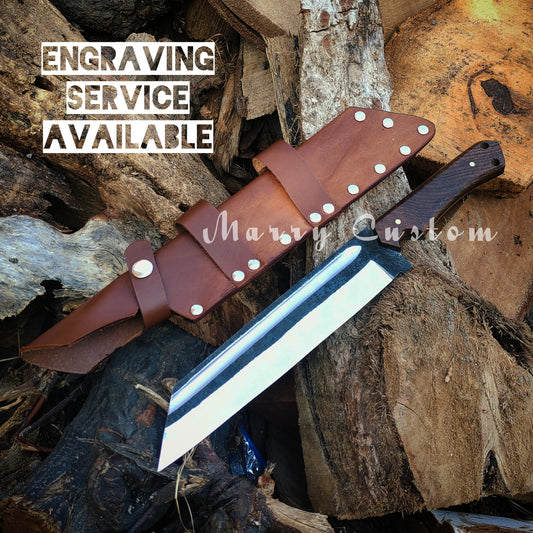 Marry Custom 14 Inch Viking Seax Knife Modern Seax Knife Scramasax Scandinavian Sax Knife Hunting Knife Christmas Gift for Him MC-28