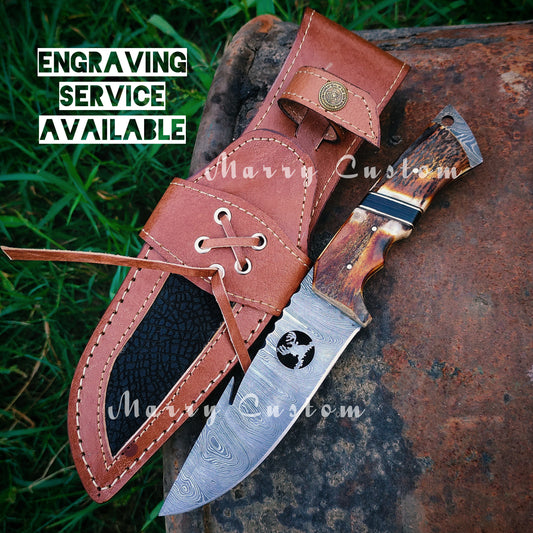 Marry Custom Hunting Knife Bowie Knife Kukri Custom Knife EDC Gut Hook Knife Handmade Knife Camping Knife Skinner Knife Bushcraft Knife Christmas Gift MC-60