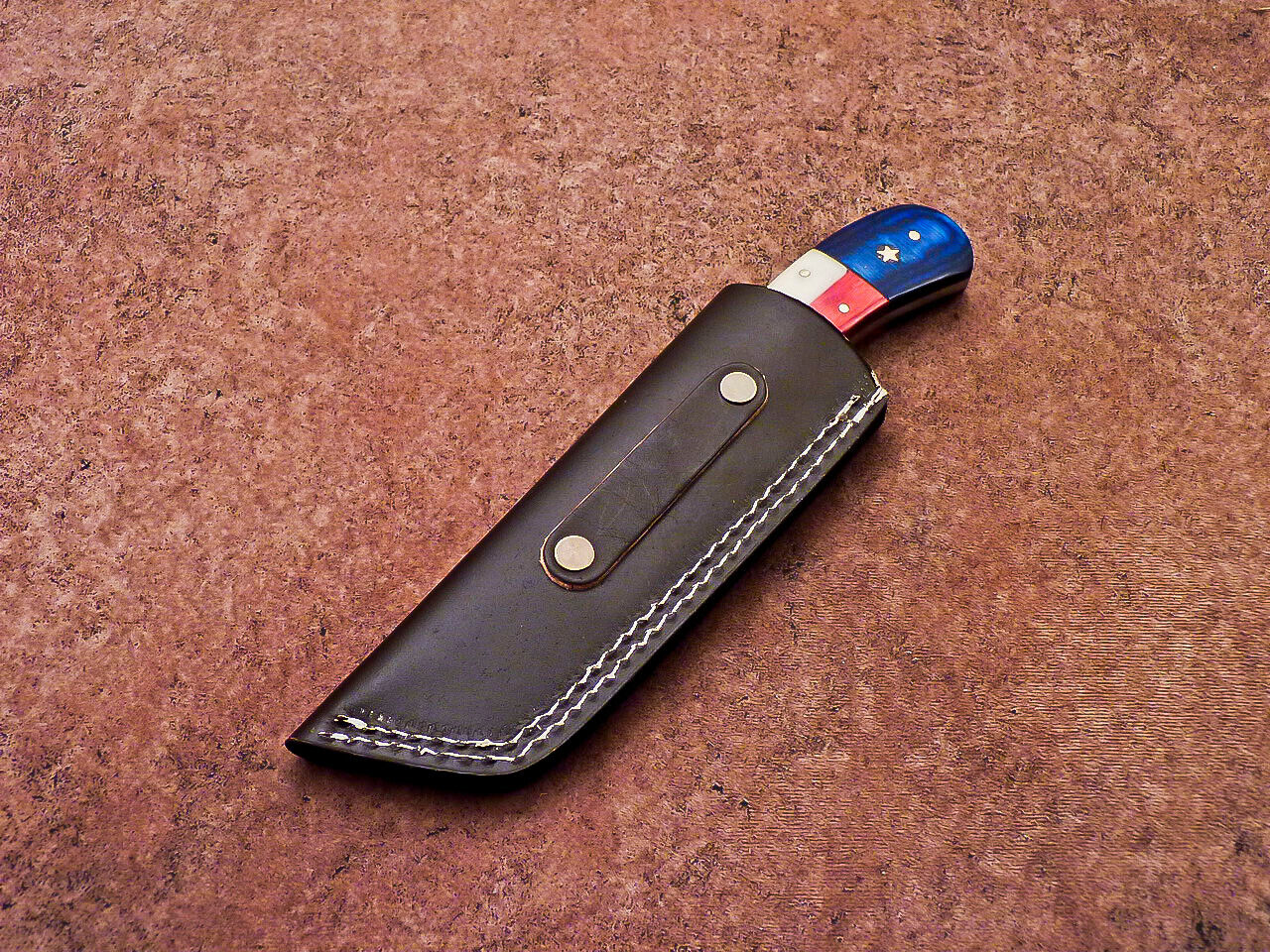 MARRY CUSTOM HAND FORGED DAMASCUS STEEL 8.0" SKINNING HUNTING KNIFE WITH SHEATH